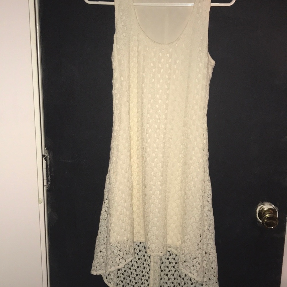 Off White, High-Low Dress